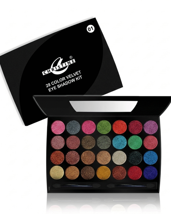 Christine 28 Colors Velvet Eyeshadow – Shade 01