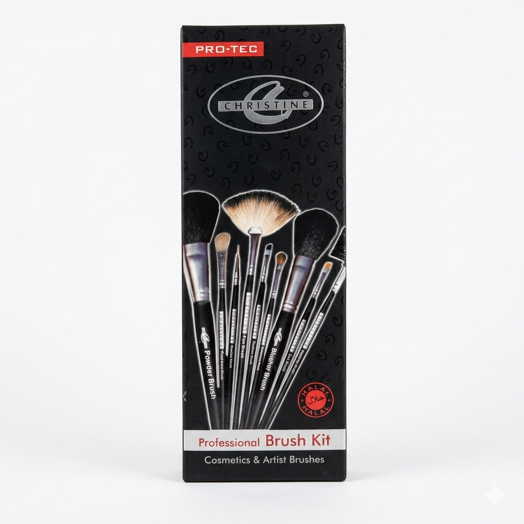 Christine Small Makeup Brush Set – 9 Piece Professional Brush Kit