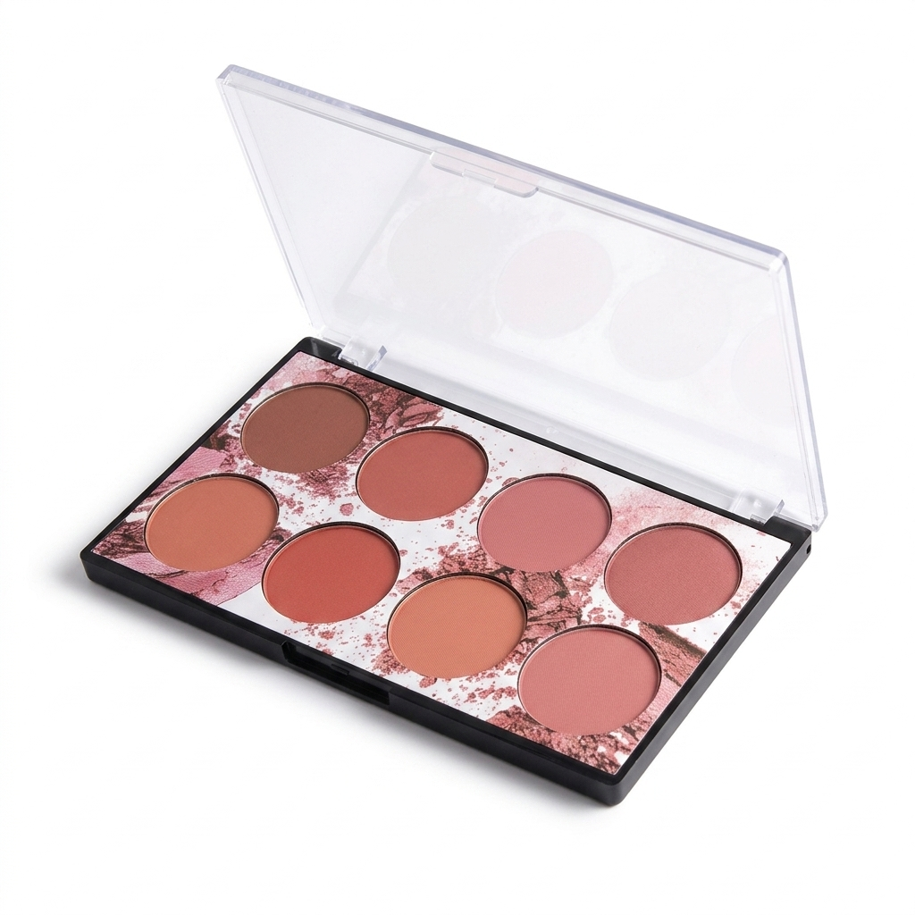 Miss Rose 8 Colors Blush Palette – Matte & Shimmer Shades | Long Lasting Smooth Blusher Kit